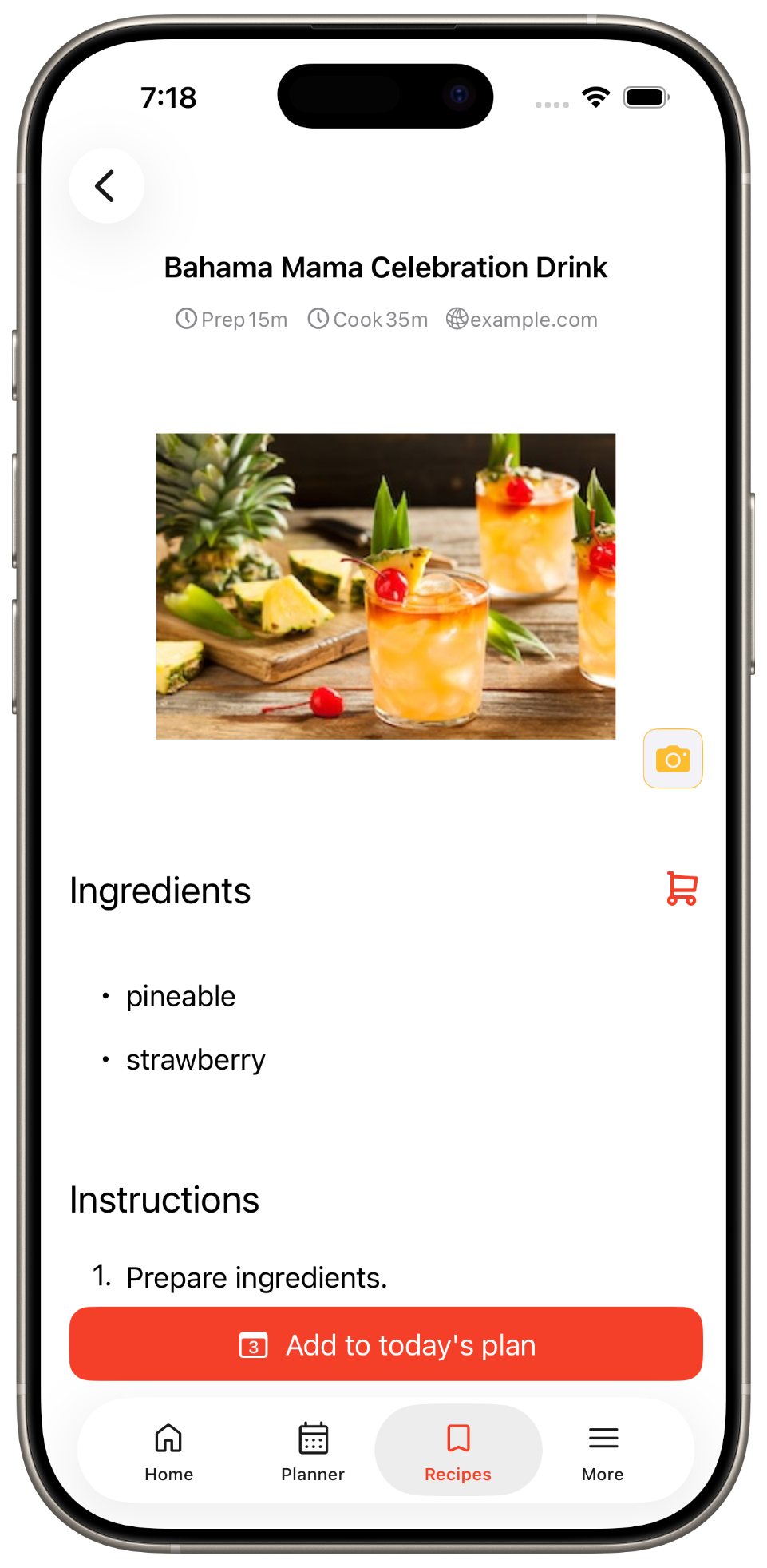 Saved recipes in Souper